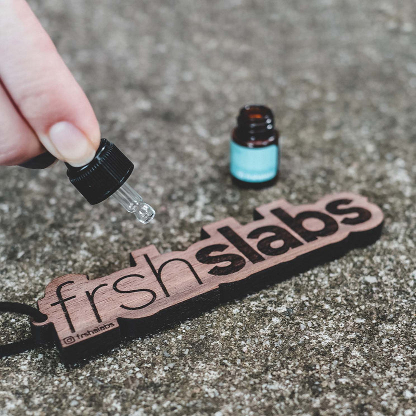 Custom made, re-scentable, premium wooden air fresheners by Frshslabs!